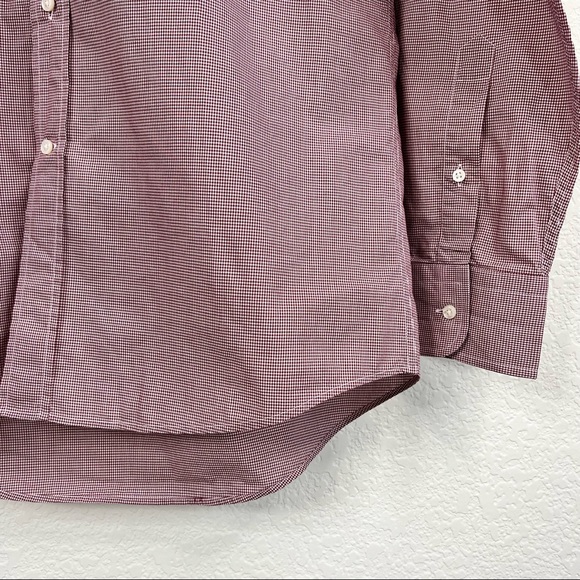 Bergdorf Goodman Gingham Tailored Fit Button Down Plaid Shirts - Picture 4 of 8